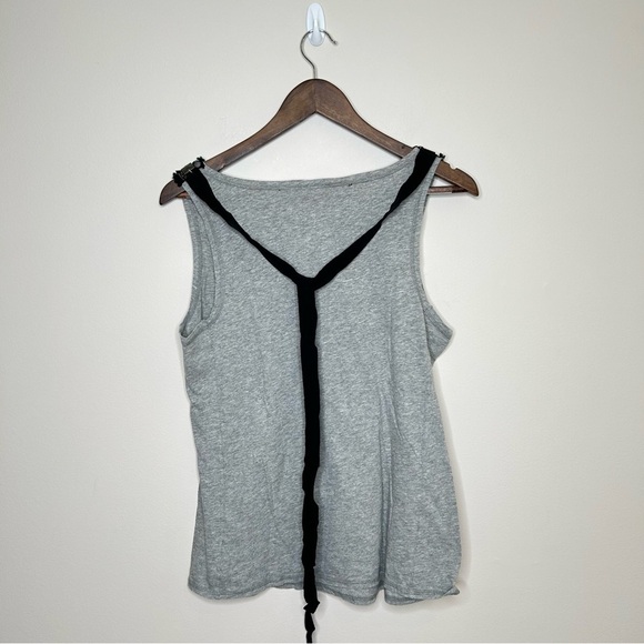 Tory Burch Sleeveless Tunic with Black Jewel Neckline Tie Detail Grey Large - Picture 4 of 8